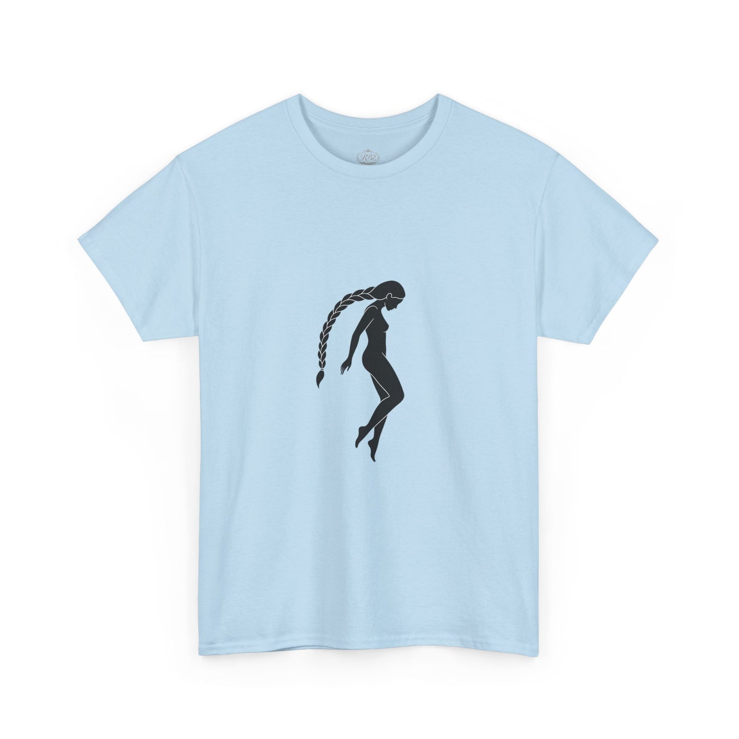 Silhouette Braid Tee — Minimalist Woman Profile T-Shirt