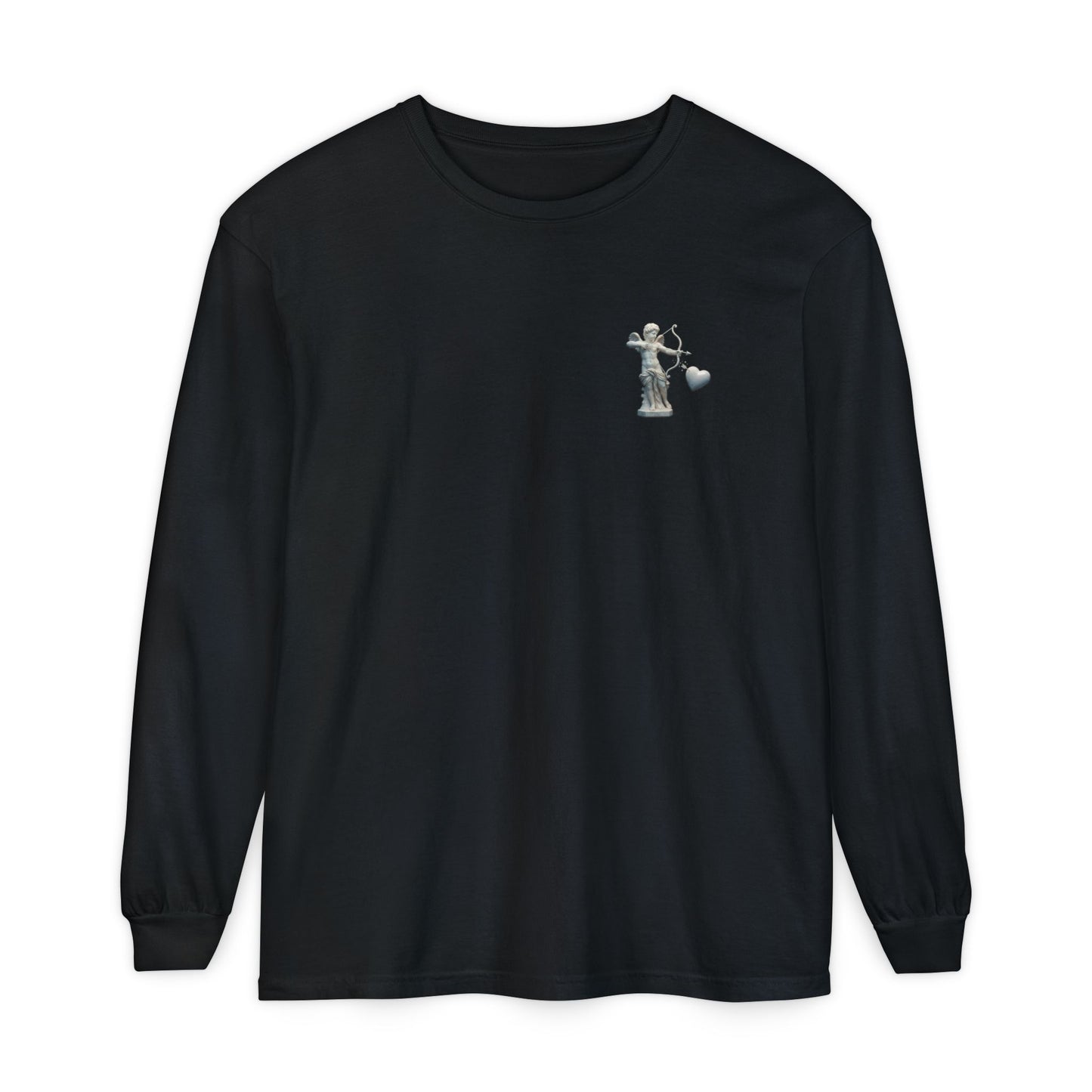 Cupid Cherub Long Sleeve Tee — Vintage Cupid Heart Graphic