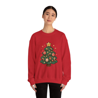 Cozy Christmas Sweatshirt, Holiday Gift, Unisex Crewneck, Winter Apparel, Festive Clothing, Christmas Tree Design