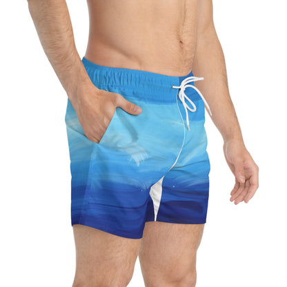 Swim Trunks - Blue Ocean Ombre All-Over Print