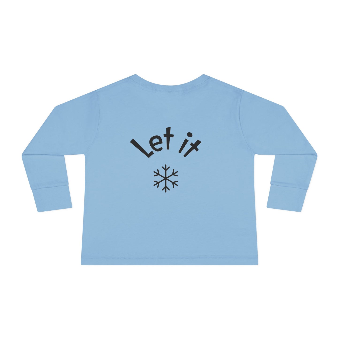 Toddler Long Sleeve Tee — Cute Snowman Family "Let It" Winter Holiday Shirt
