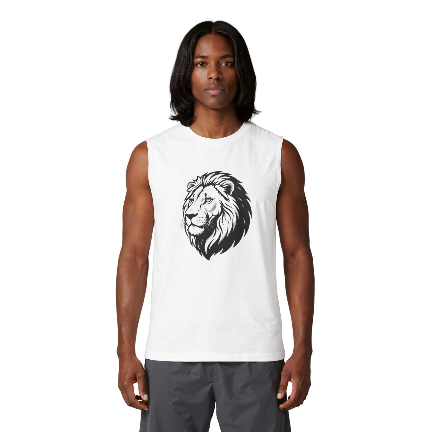 Lion Head Muscle Tank — Majestic Graphic Sleeveless Shirt