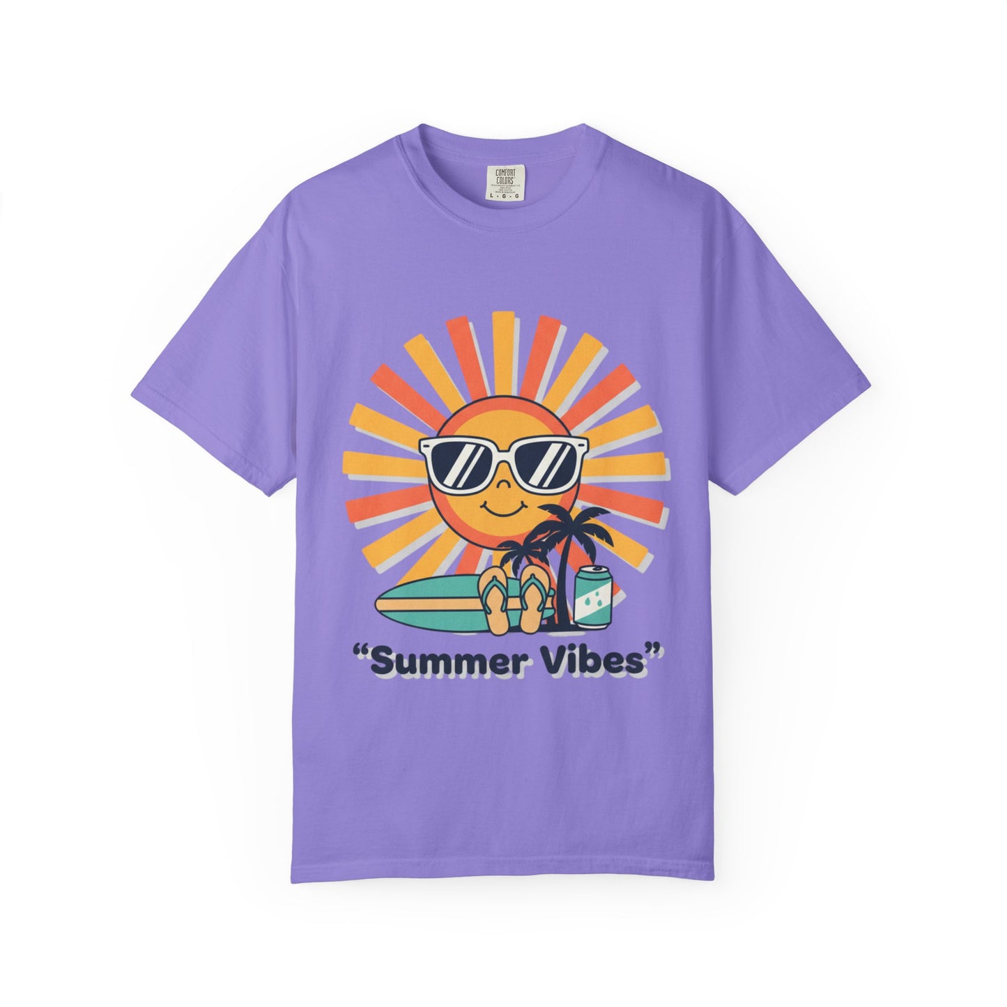 Summer Vibes T-Shirt — Retro Sun with Sunglasses Beach Graphic