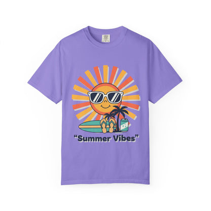 Summer Vibes T-Shirt — Retro Sun with Sunglasses Beach Graphic