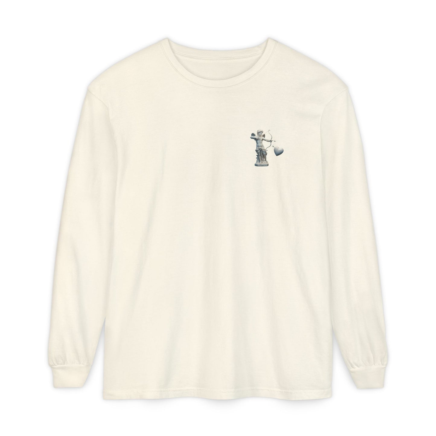 Cupid Cherub Long Sleeve Tee — Vintage Cupid Heart Graphic