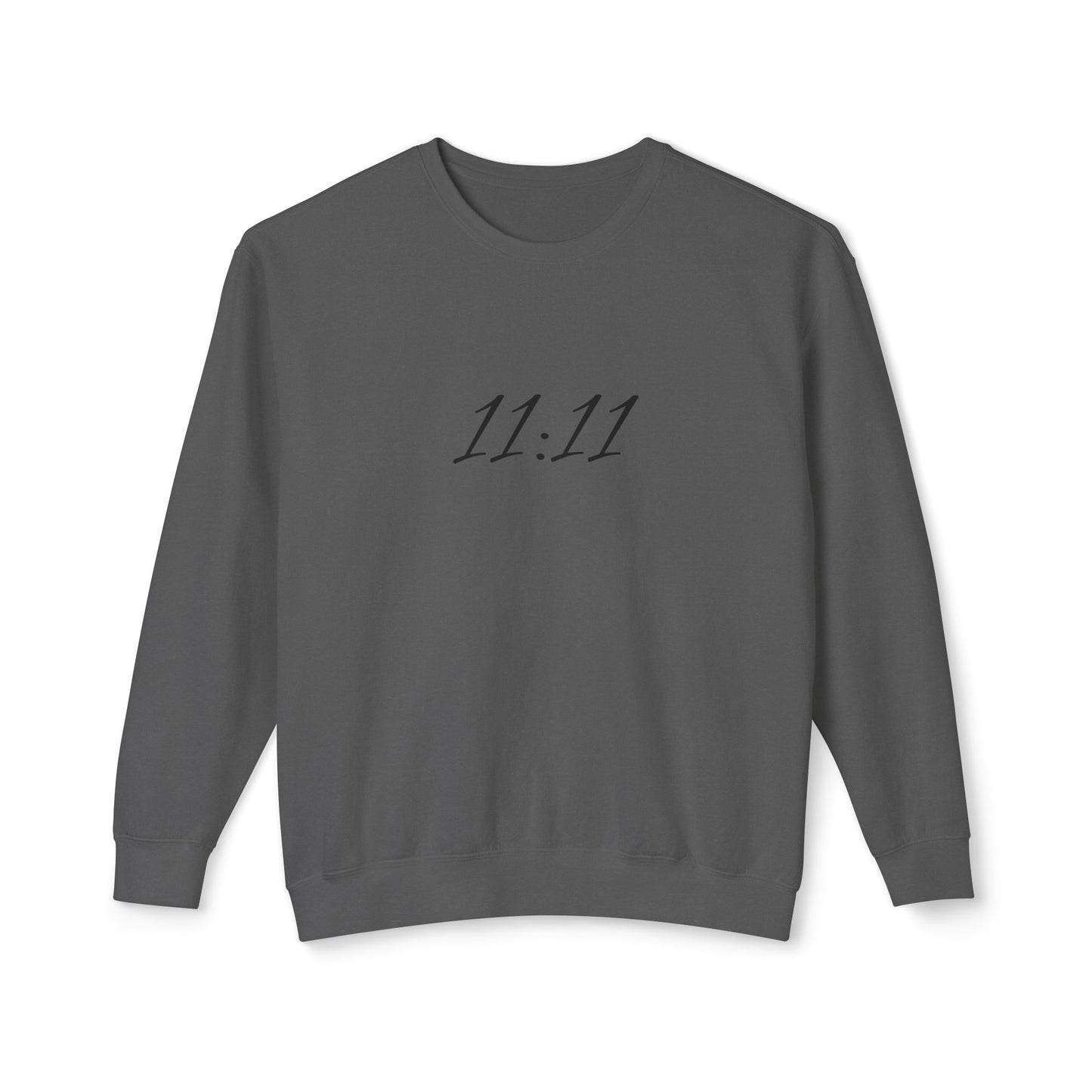 11:11 Crewneck Sweatshirt — Minimal White 'Blessed' Back Design