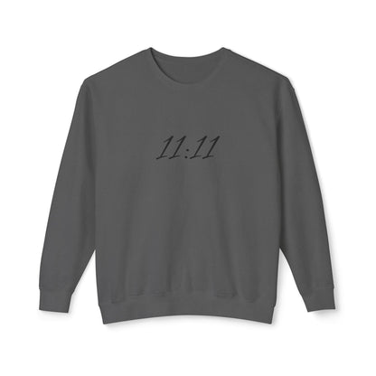 11:11 Crewneck Sweatshirt — Minimal White 'Blessed' Back Design
