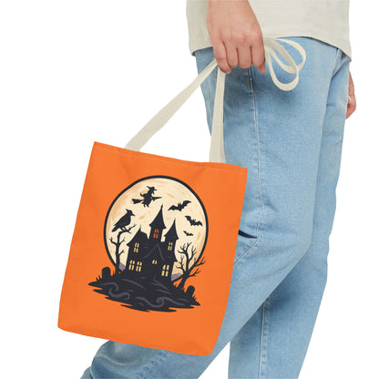 Halloween Themed Tote Bag, Pumpkin Design Bag, Spooky Tote, Trick or Treat Bag, Festive Shopping Tote, Fall Accessory