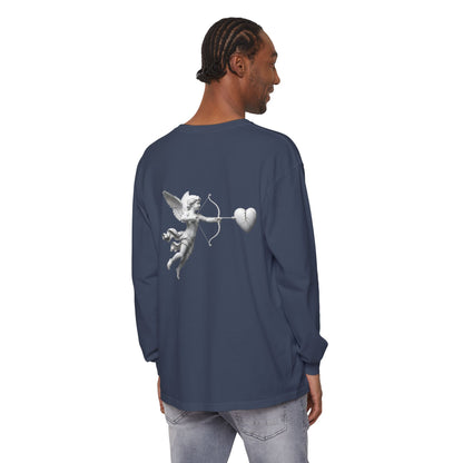 Cupid Cherub Long Sleeve Tee — Vintage Cupid Heart Graphic