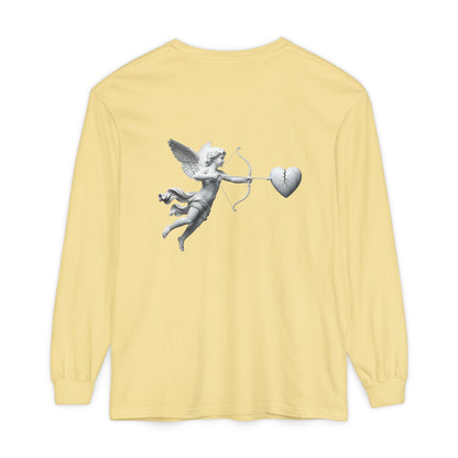 Cupid Cherub Long Sleeve Tee — Vintage Cupid Heart Graphic