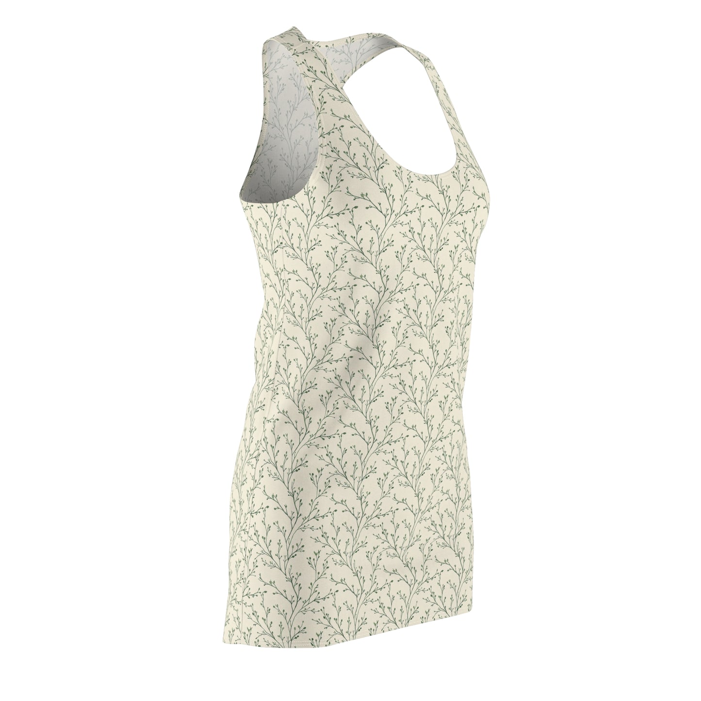 Floral Vine Racerback Dress — Soft Sage All-Over Print