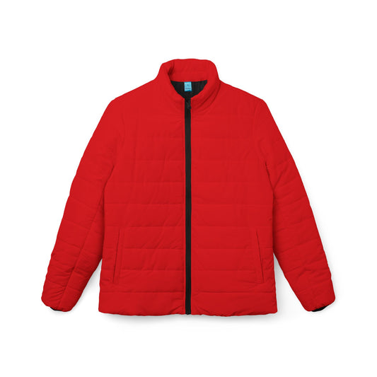 Women's Red Puffer Jacket — Lightweight Insulated Winter Coat