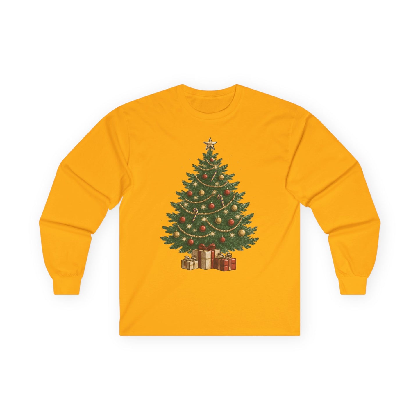 Christmas Tree Long Sleeve Tee | Holiday Apparel, Gift for Him/Her, Winter Fashion, Festive Shirt, Cozy Christmas Wear