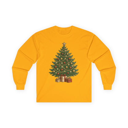 Christmas Tree Long Sleeve Tee | Holiday Apparel, Gift for Him/Her, Winter Fashion, Festive Shirt, Cozy Christmas Wear