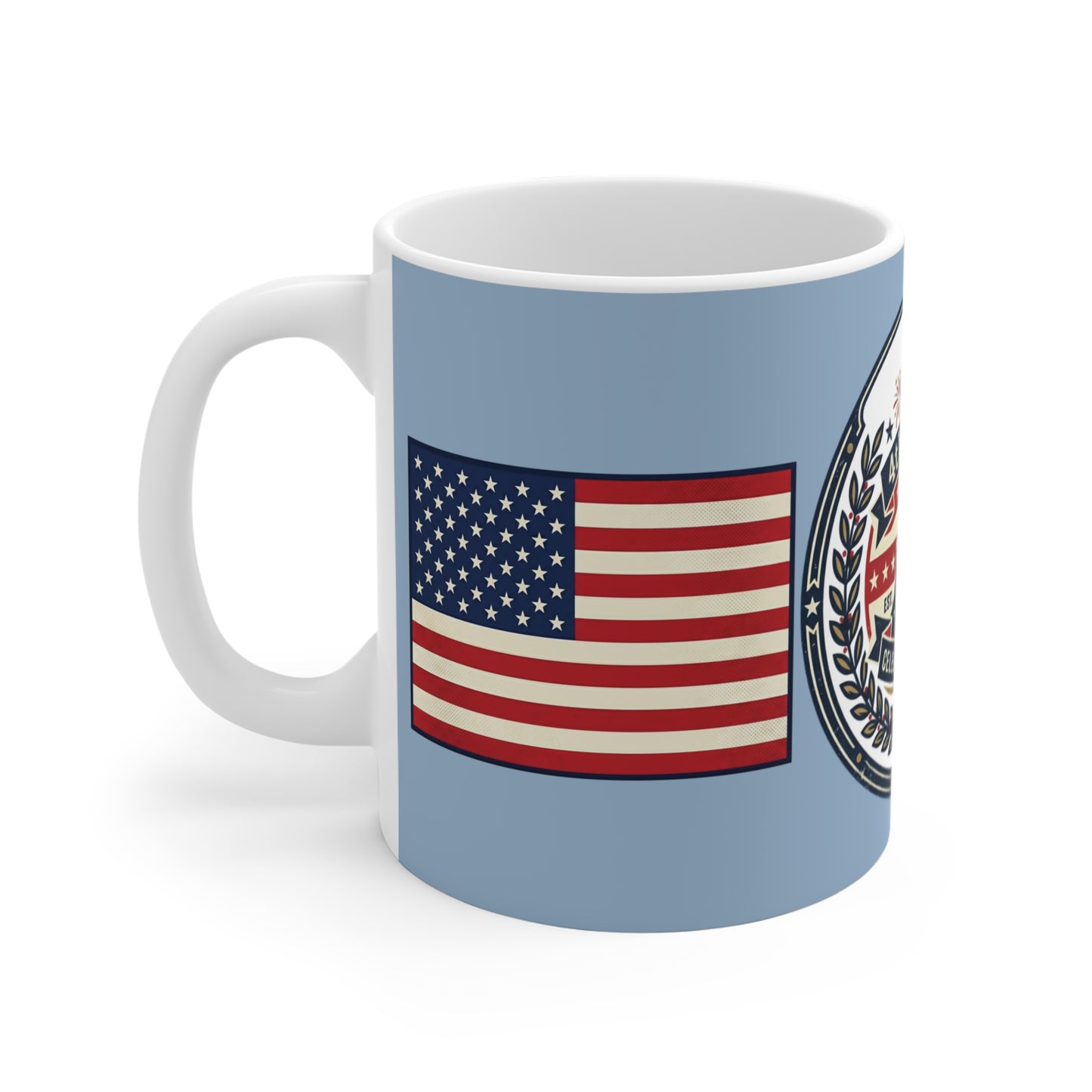 4th of July Coffee Mug — Patriotic Eagle & American Flag 11oz (Celebrating Freedom 2024)