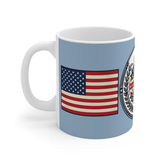 4th of July Coffee Mug — Patriotic Eagle & American Flag 11oz (Celebrating Freedom 2024)