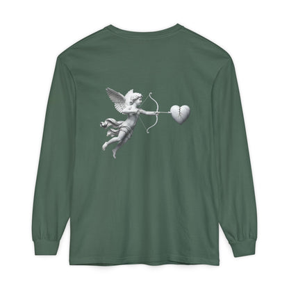 Cupid Cherub Long Sleeve Tee — Vintage Cupid Heart Graphic
