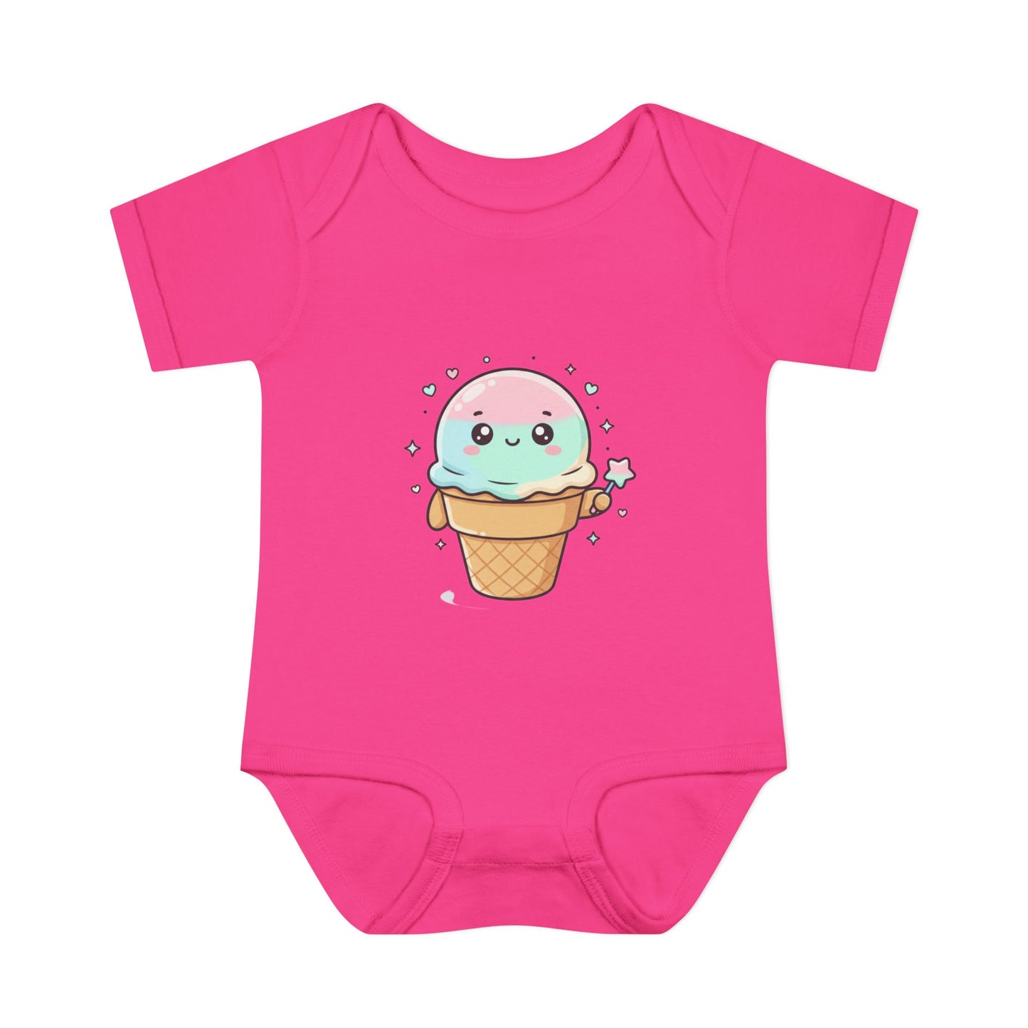 Cute Kawaii Ice Cream Cone Infant Bodysuit - Pastel Baby Onesie