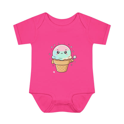 Cute Kawaii Ice Cream Cone Infant Bodysuit - Pastel Baby Onesie