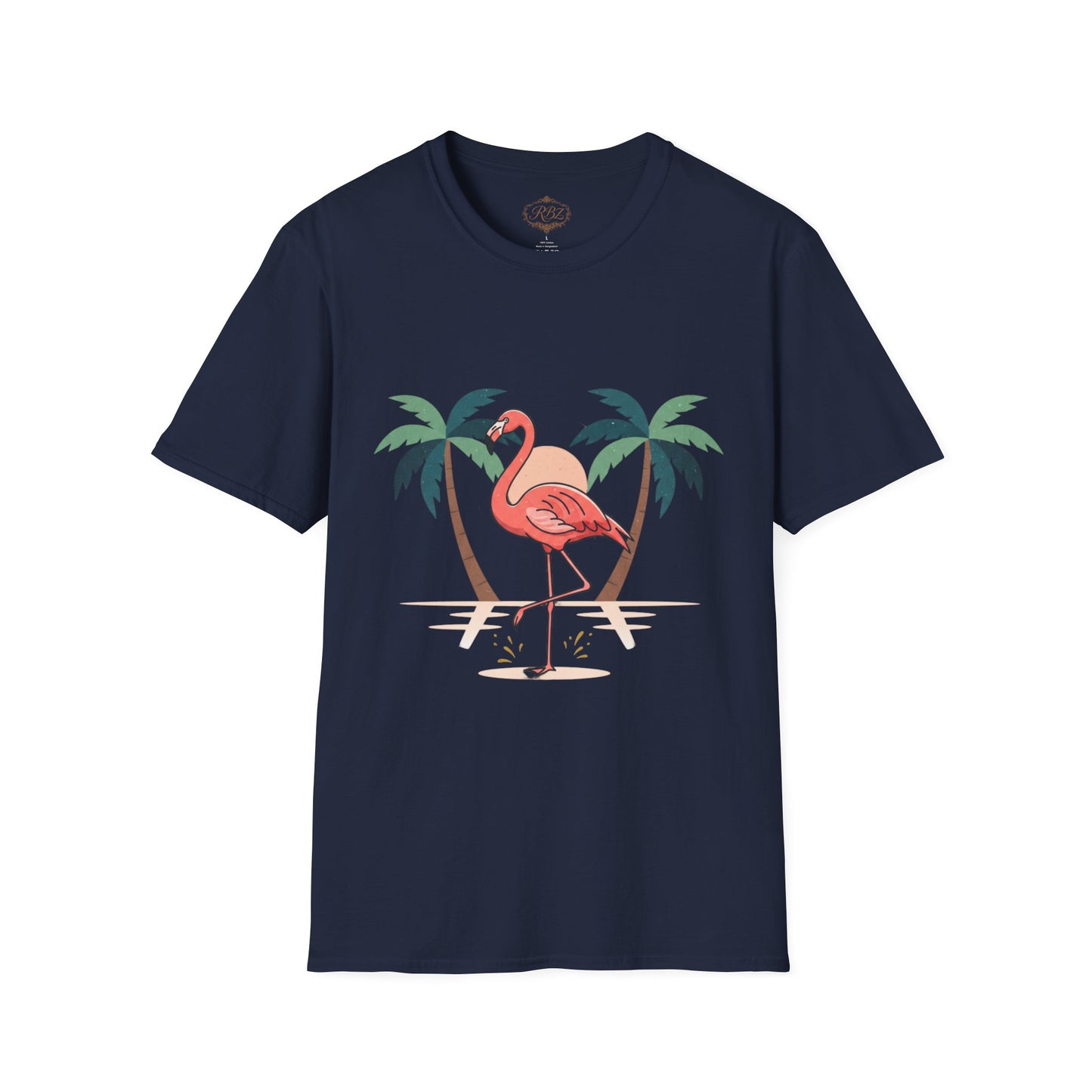 Flamingo Beach T-Shirt — Tropical Palm Island Graphic Tee