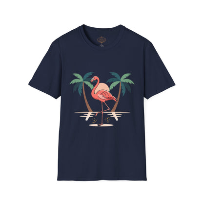 Flamingo Beach T-Shirt — Tropical Palm Island Graphic Tee