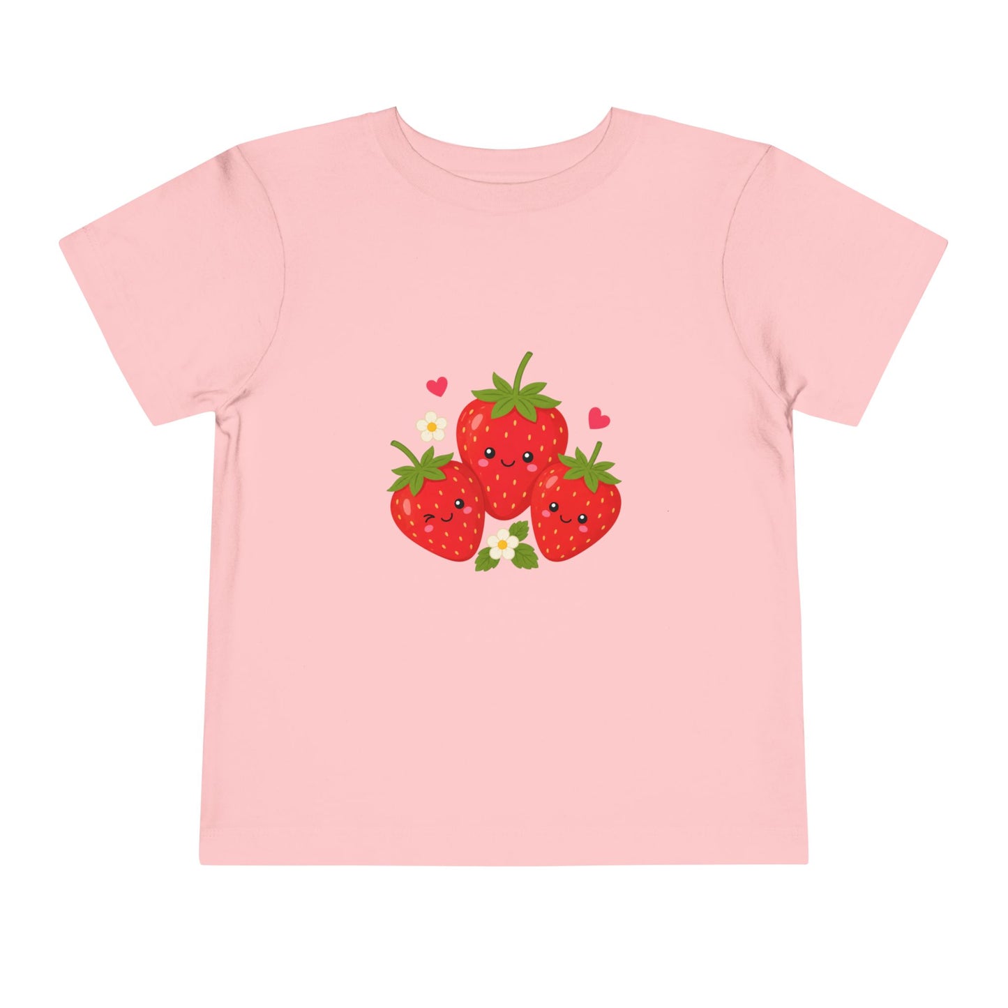 Cute Kawaii Strawberries Toddler Tee — Cute Fruit Graphic Shirt for Kids