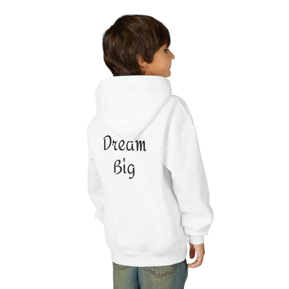 Rocket Launch Youth Hoodie, Dream Big Hooded Sweatshirt, Kids Space Hoodie, Future Astronaut Gift, Inspirational Sweatshirt