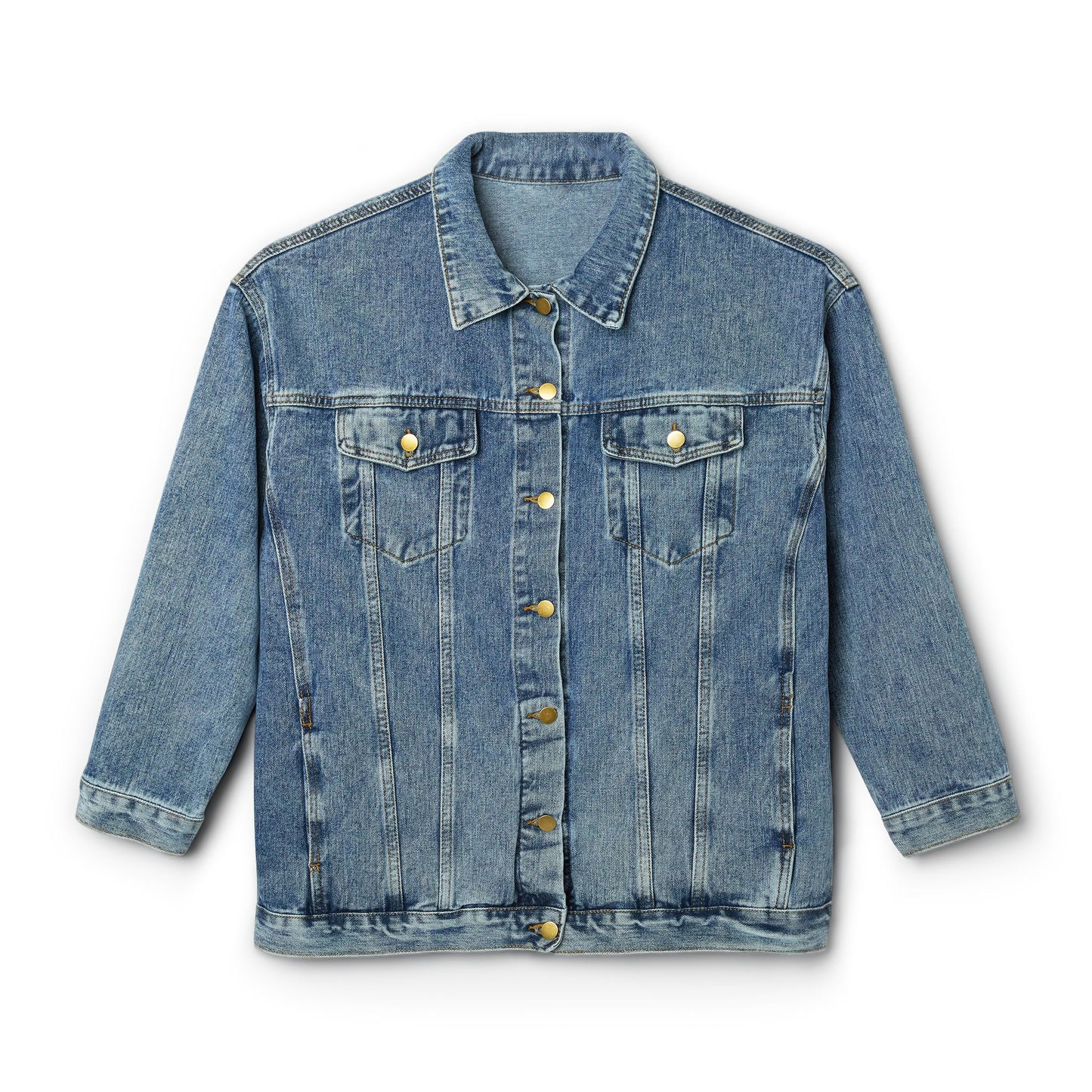 Embroidered Floral Denim Jacket — Women's Boho Sunflower & Rose Jean Jacket