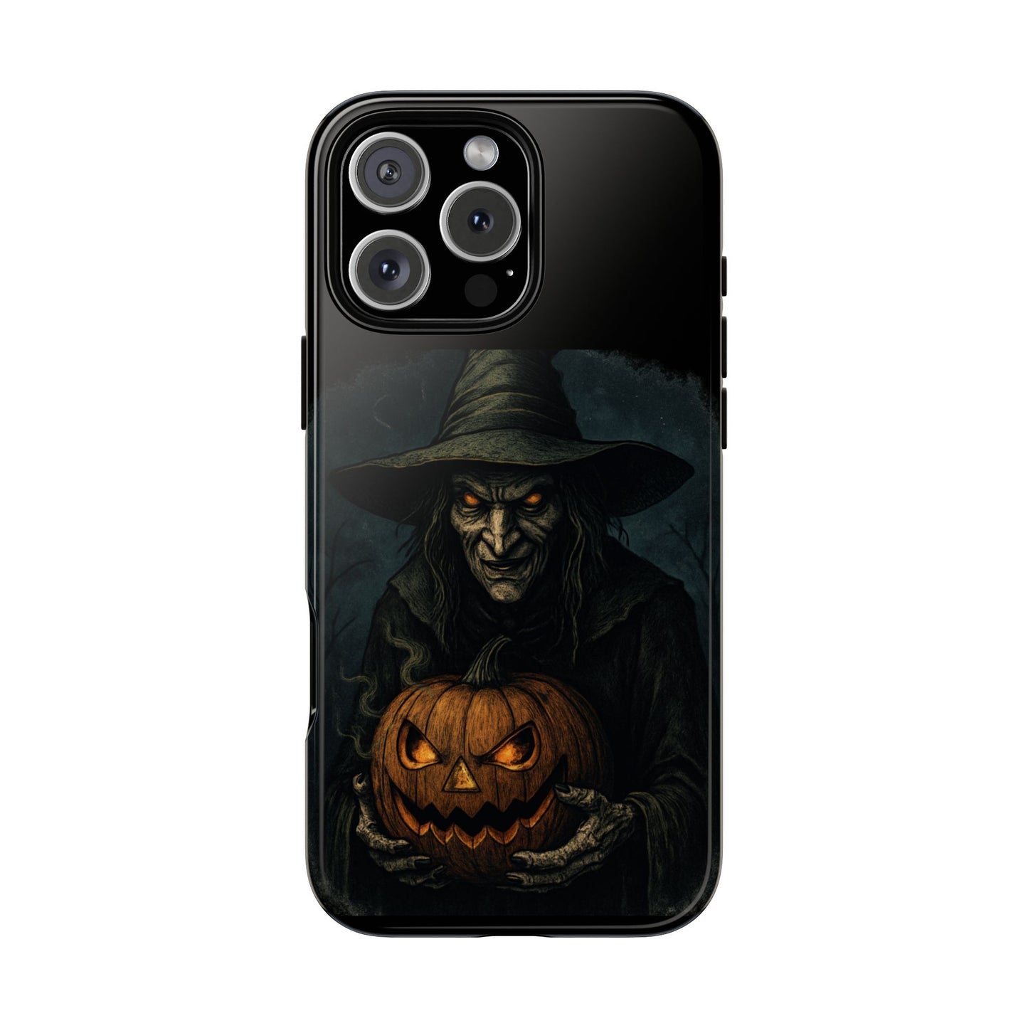 Halloween Phone Case, Tough Cases with Witch and Pumpkin Design, Spooky Gift for Witch Lovers, Fall Phone Accessory, Unique Halloween Decor