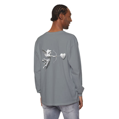 Cupid Cherub Long Sleeve Tee — Vintage Cupid Heart Graphic