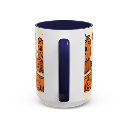 Halloween Bear Coffee Mug, Cute Pumpkin Mug, Fall Decor Gift, Cozy Autumn Drinkware, Seasonal Sip, Holiday Mug