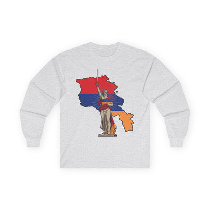 Armenia Map Long Sleeve Tee — Mother Armenia Statue Graphic