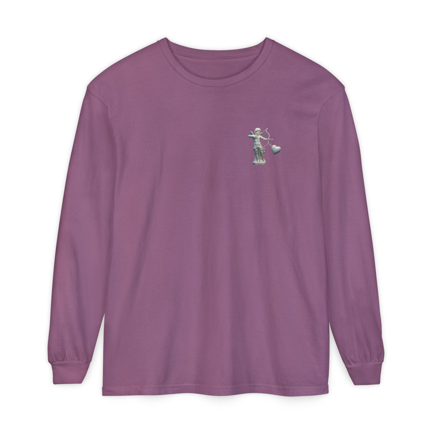 Cupid Cherub Long Sleeve Tee — Vintage Cupid Heart Graphic