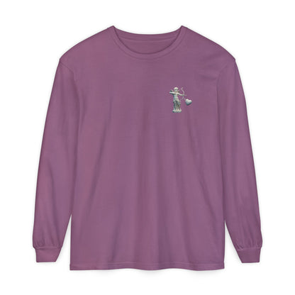 Cupid Cherub Long Sleeve Tee — Vintage Cupid Heart Graphic