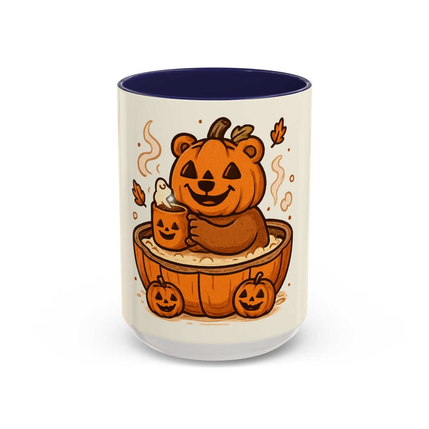 Halloween Bear Coffee Mug, Cute Pumpkin Mug, Fall Decor Gift, Cozy Autumn Drinkware, Seasonal Sip, Holiday Mug