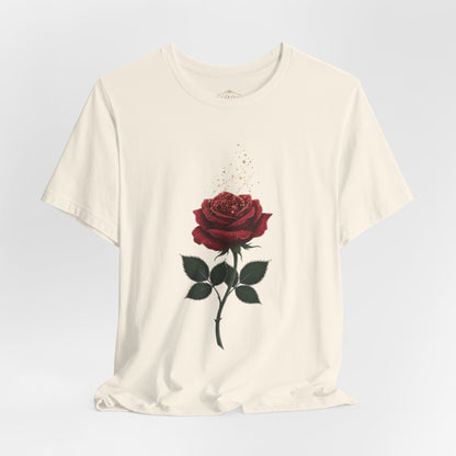 Red Rose Graphic Tee - Vintage Single Bloom T-Shirt