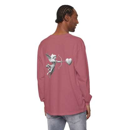 Cupid Cherub Long Sleeve Tee — Vintage Cupid Heart Graphic
