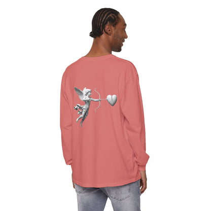 Cupid Cherub Long Sleeve Tee — Vintage Cupid Heart Graphic