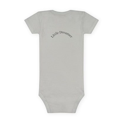Baby Onesie - 'Little Dreamer' Moon & Sleeping Baby Short Sleeve Bodysuit