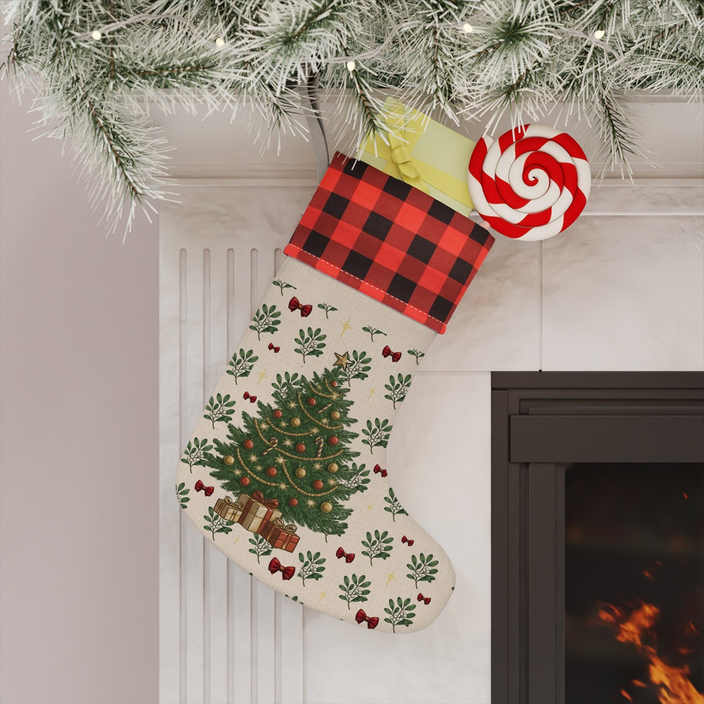 Festive Christmas Stocking, Holiday Decor, Personalized Gift, Winter Celebration, Stocking Stuffers, Cozy Home Decoration