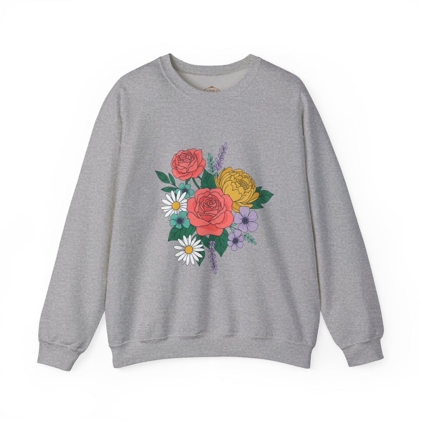 Floral Bouquet Crewneck Sweatshirt — Rose & Daisy Garden Graphic