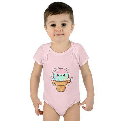 Cute Kawaii Ice Cream Cone Infant Bodysuit - Pastel Baby Onesie