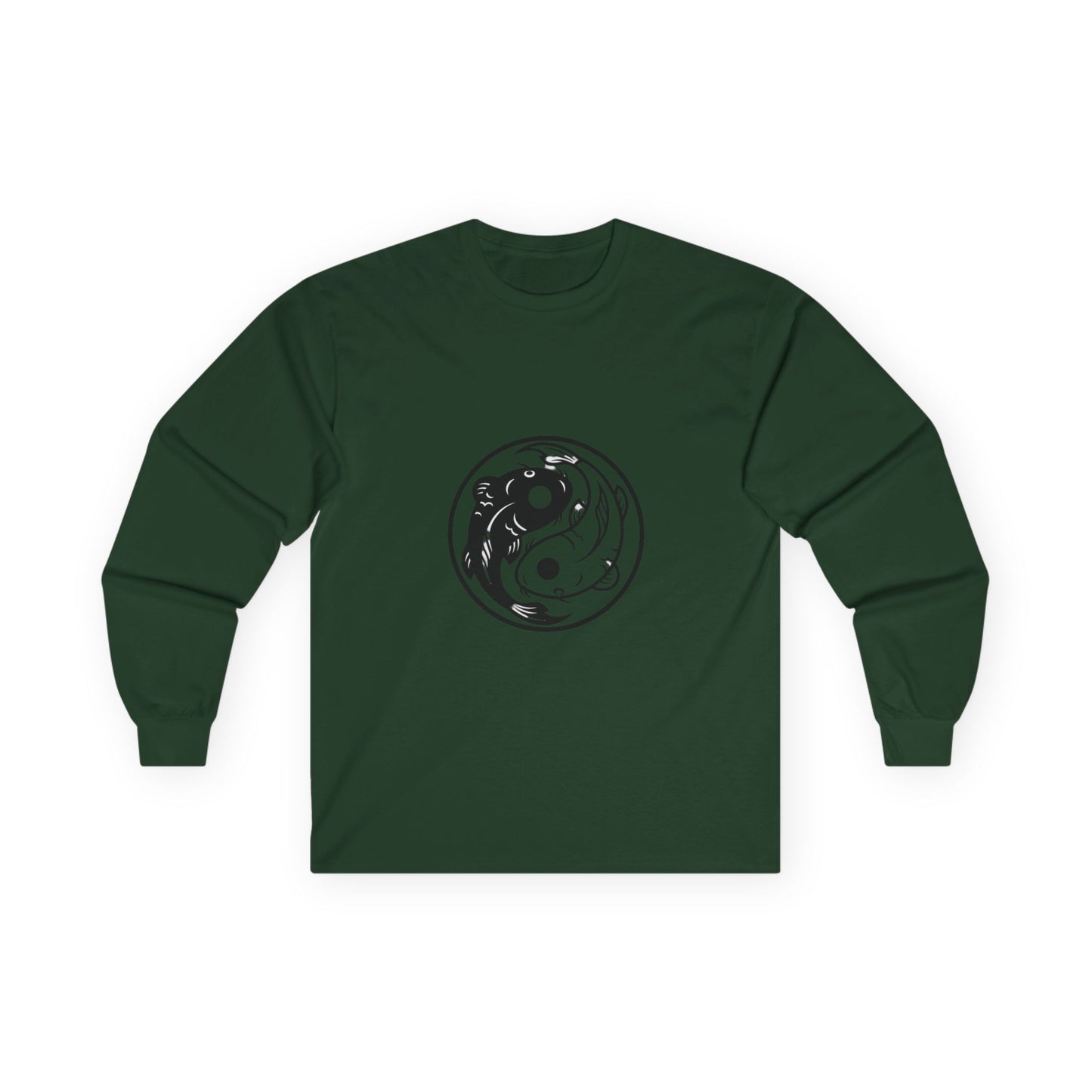 Yin Yang Koi Fish Long Sleeve Tee — Zen Balance Graphic Shirt