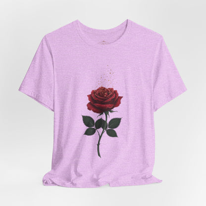 Red Rose Graphic Tee - Vintage Single Bloom T-Shirt