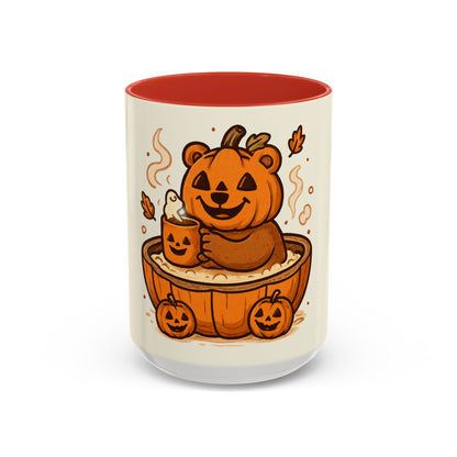 Halloween Bear Coffee Mug, Cute Pumpkin Mug, Fall Decor Gift, Cozy Autumn Drinkware, Seasonal Sip, Holiday Mug