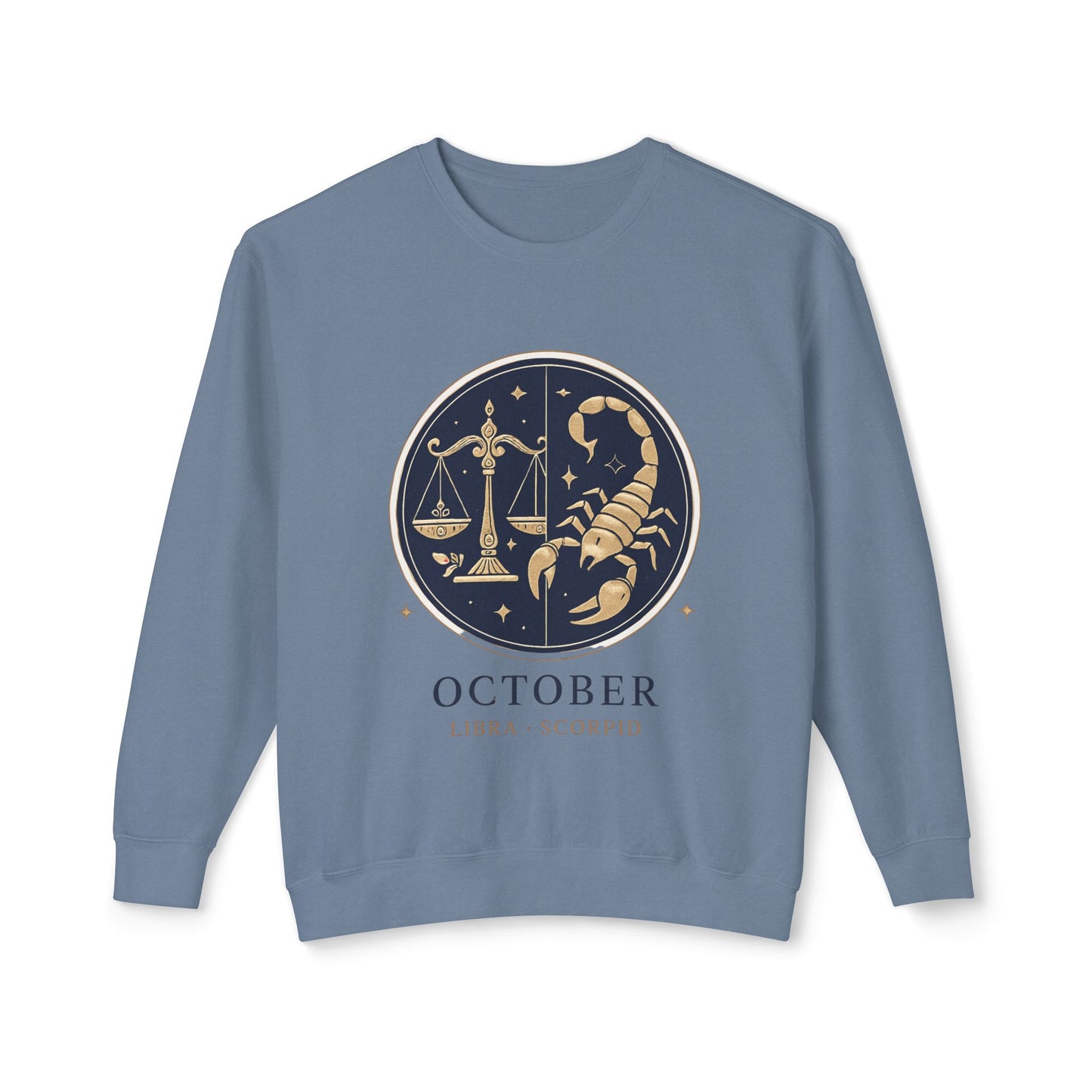 October Zodiac Sweatshirt, Libra Scorpio Sweatshirt, Astrology Apparel, Horoscope Gift, Unisex Crewneck